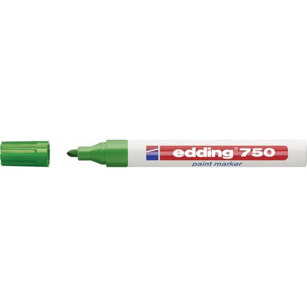 Marker permanent Edding 750, cu vopsea, corp metalic, varf rotund, 2-2-4 mm, verde Marker permanent Edding 750, cu vopsea, corp metalic, varf rotund, 2-2-4 mm, verde